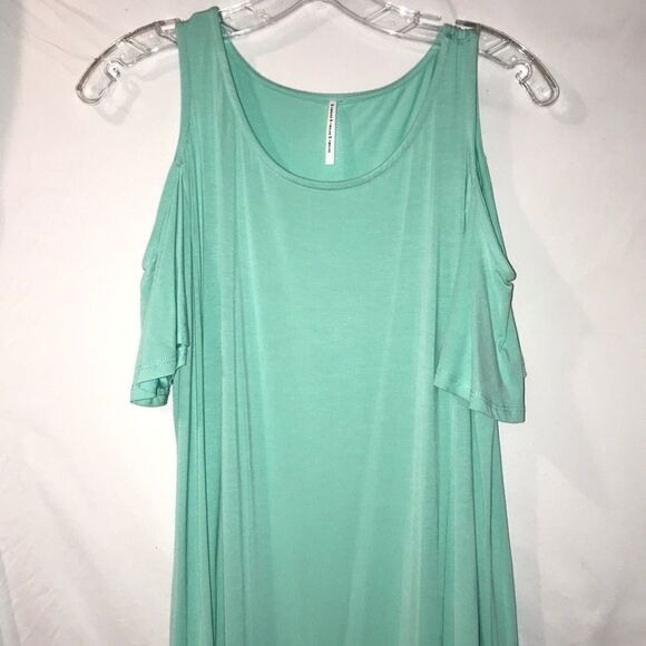 S-Twelve Women's Green Cold Shoulder Scoop Neck Pullover Blouse Size Small - Picture 1 of 7